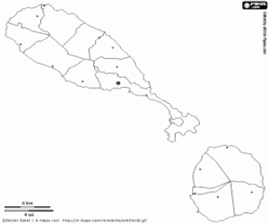 St. Kitts and Nevis map coloring page