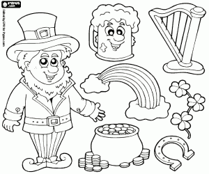 St. Patrick's day collection coloring page