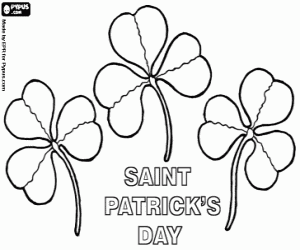 St. Patrick's day, shamrocks coloring page