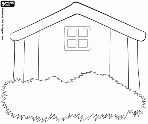 A stable near Bethlehem coloring page