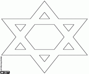Star of David, the Jewish star coloring page