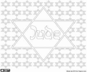 The star for the Jews, Nazism coloring page