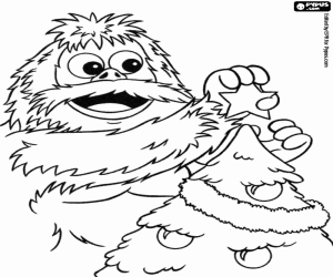The star and the snow monster coloring page