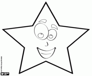 Star with a funny face coloring page