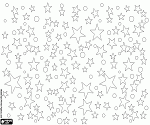 A starry sky, a pattern coloring page
