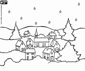 Stars on Christmas Eve coloring page