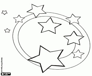 Stars, Christmas ornament coloring page