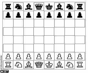 To start a game of chess coloring page