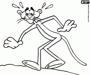 The stealthy Pink Panther coloring page