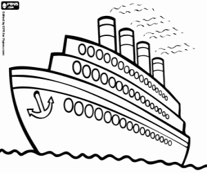 Steam ocean liner coloring page