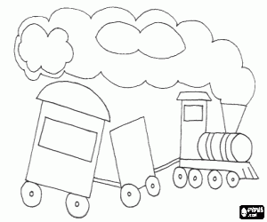Steam train coloring page