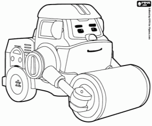 The steamroller Max, Robocar Poli coloring page