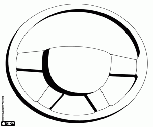 The steering wheel of an automobile coloring page