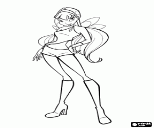 Stella,fairy of the Sun and the Moon coloring page