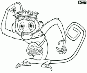 Steve the monkey, the mascot of Flint coloring page