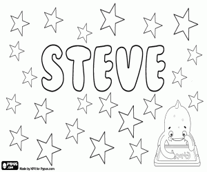 Steve, variant of Steven coloring page