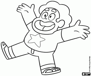 Steven Universe, the protagonist boy coloring page
