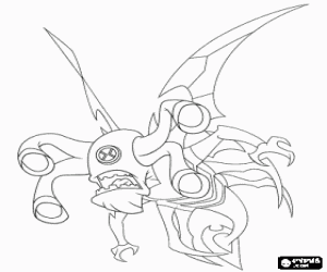 Stinkfly, a Ben 10 alien insect coloring page