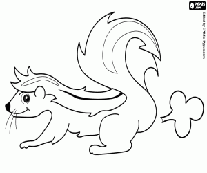 A stinky skunk coloring page