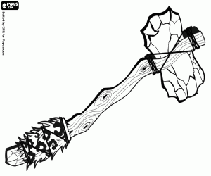 A stone axe coloring page