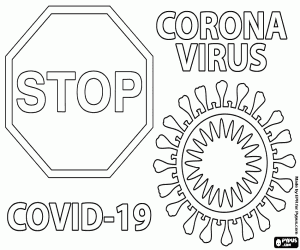 Stop Corona Virus Covid-19 coloring page
