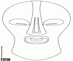 Strange mask for Halloween coloring page