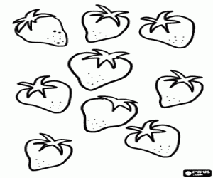 Strawberries coloring page