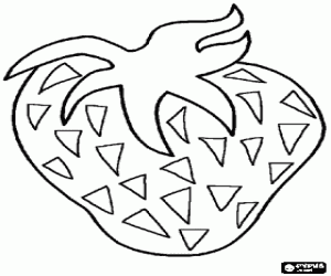 A strawberry, a fruit coloring page