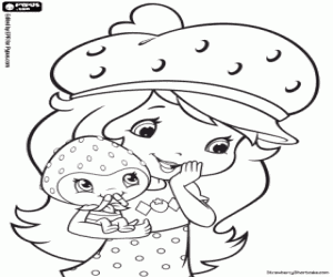 Strawberry Shortcake and Berrykin coloring page