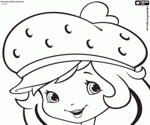 Strawberry Shortcake, smiling face coloring page
