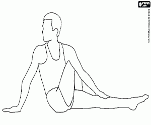 Stretching exercise on the floor coloring page