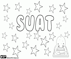 Suat, Turkish name for boy coloring page