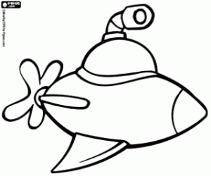 Submarine watercraft coloring page
