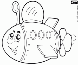 Submarine coloring page