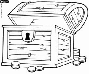 A submerged treasure, an adventure coloring page