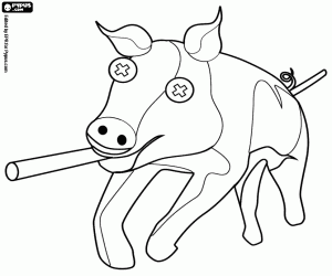 Suckling pig, very tender meat coloring page