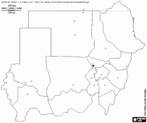 Sudan map coloring page