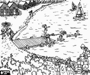 A summer camp coloring page