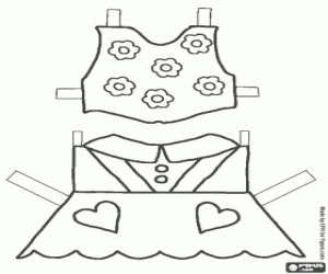 Summer clothes for the doll coloring page