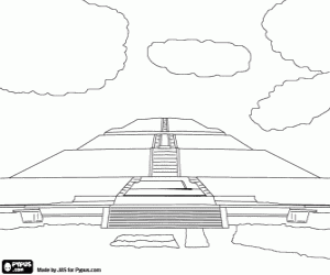 Sun's Pyramid, Teotihuacan, Mexico coloring page