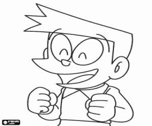 Suneo, friend of Takeshi coloring page