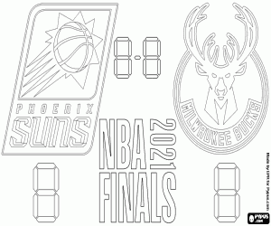 Suns vs Bucks, 2021 NBA Finals coloring page