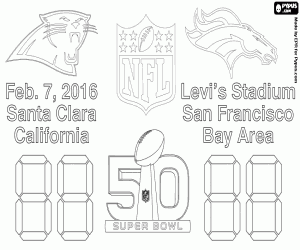 Super Bowl 2016, Panthers vs Broncos coloring page