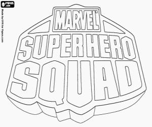 Super Hero Squad logo coloring page
