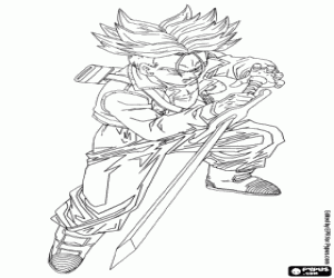 Super saiyan Trunks, DragonBall coloring page