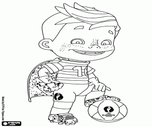 Super Victor, UEFA Euro 2016 mascot coloring page