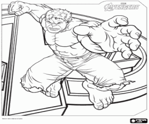 The superhero Hulk, Avengers coloring page