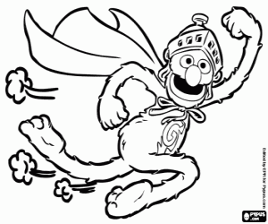 The superhero Super Grover coloring page