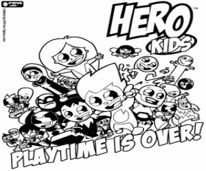 The superheroes Hero Kids coloring page