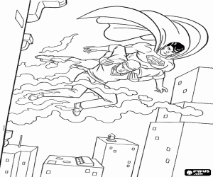 Superman rescuing Jimmy coloring page